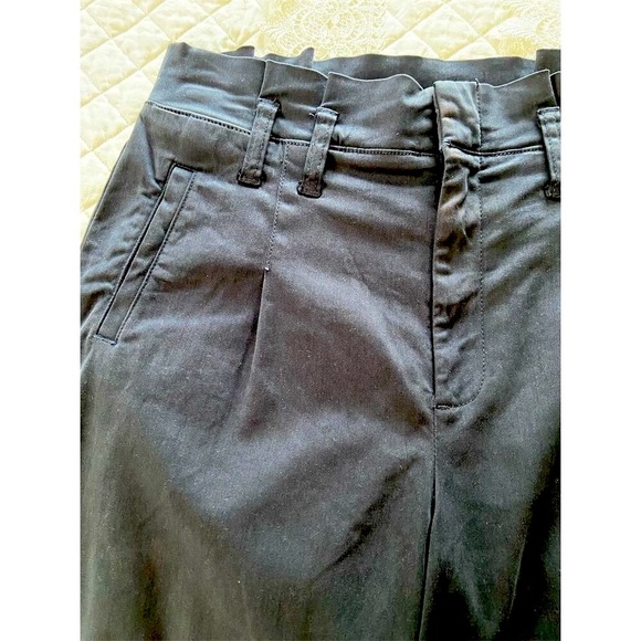 Cremieux Wide-Leg Navy Cropped Pants Paper bag waist Size 4 Casual - Picture 11 of 12